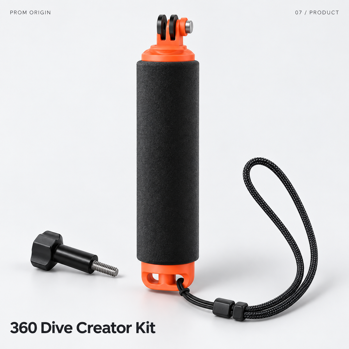 360 Dive Creator Kit floating grip, thumb screw and wrist lanyard
