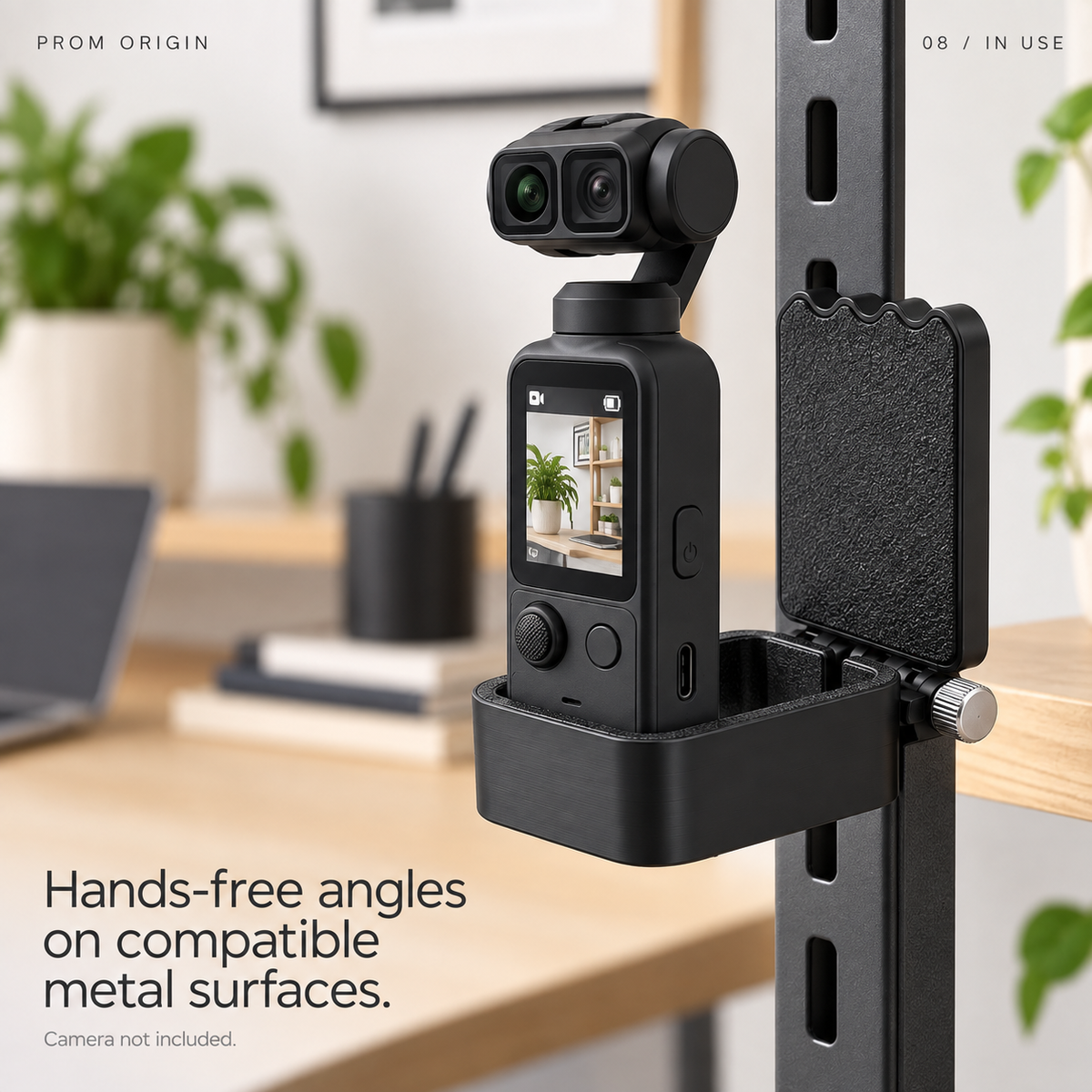 Luna Magnetic Expansion Mount attached to a compatible indoor metal surface; camera not included
